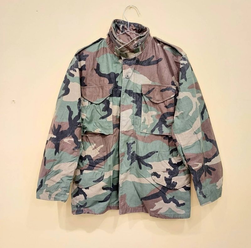 美國公發 M65 經典迷彩 軍用厚版外套 拉鍊夾克 尺碼S-R  G款 - 男夾克/外套 - 棉．麻 綠色