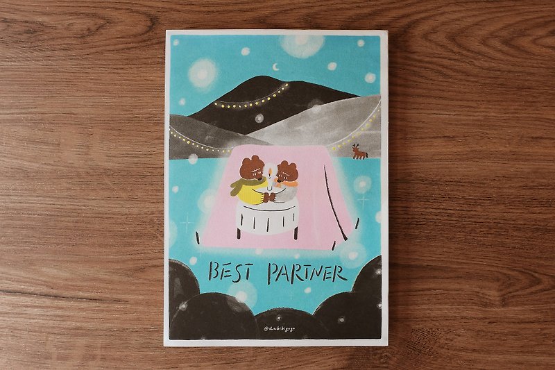 | Best partner | A4 Risograph Poster - โปสเตอร์ - กระดาษ สีน้ำเงิน