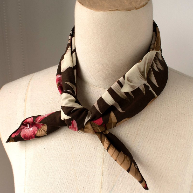 Valentines Gift- Hawaiian Cotton Scarf Headband Bandana for Men and Women - Bow Ties & Ascots - Cotton & Hemp Brown