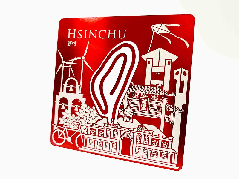 Taiwan Card Clip_Hsinchu _Red - ที่ตั้งบัตร - สแตนเลส สีแดง