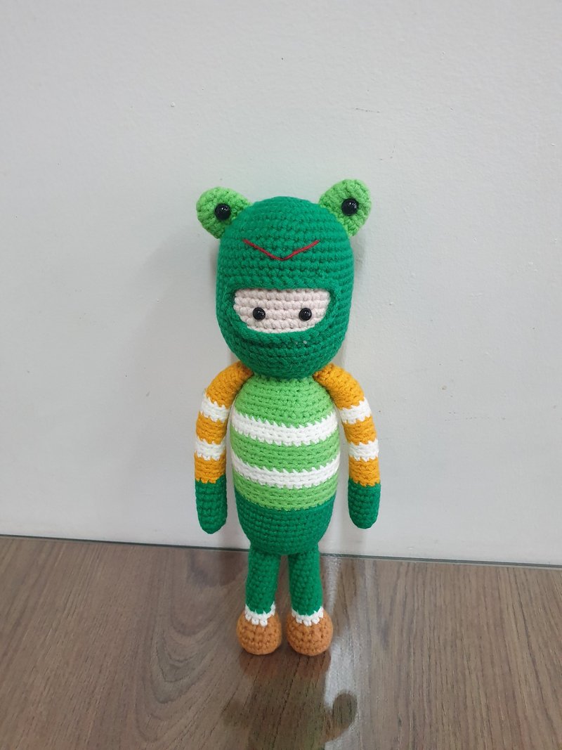 Yilan Crochet Knitting Course Ninja Frog Handmade Wool Doll Beginners Available - เย็บปักถักร้อย/ใยขนแกะ/ผ้า - ผ้าฝ้าย/ผ้าลินิน 