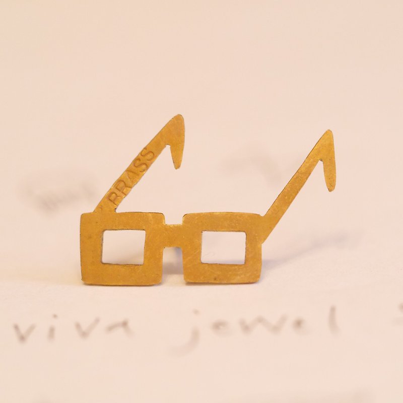 Glasses Pins Material Brass - Brooches - Copper & Brass Gold