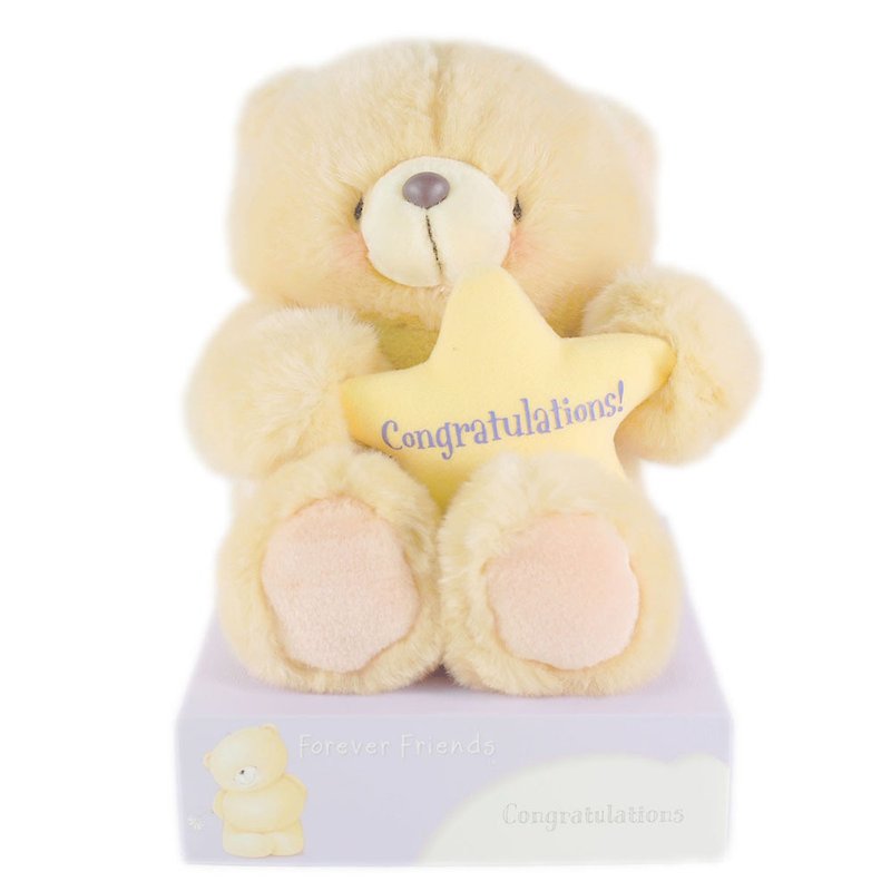8 inches/star blessing fluffy bear [Hallmark-ForeverFriends fluff-birthday series] - Stuffed Dolls & Figurines - Other Materials Brown