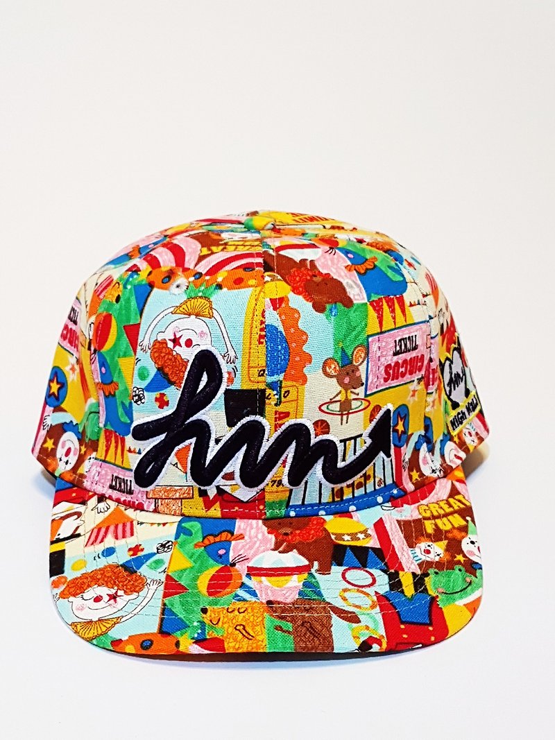 Embroidered Print Baseball Cap - Childhood Circus #老帽#潮帽#风风#御寒#遮阳 - Hats & Caps - Cotton & Hemp Multicolor