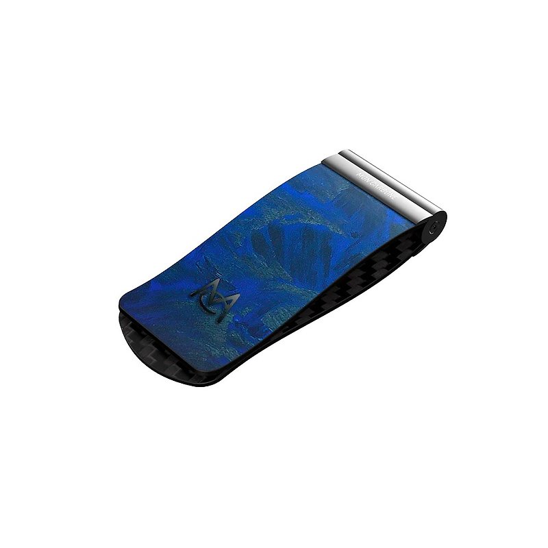 New product launched, customized blue forged pattern money clip for husband and boyfriend - Other - Carbon Fiber Blue