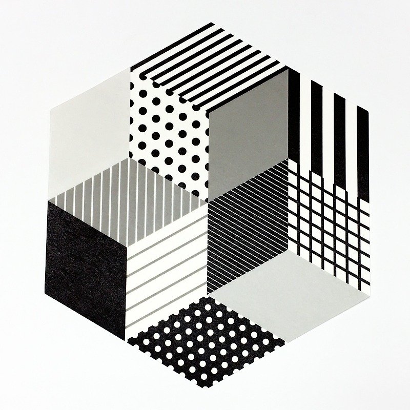 日本KAMOI mt CASA sheet 六角形和紙貼【單色調 (MT03WSH001)】 - 牆貼/牆身裝飾 - 紙 黑色