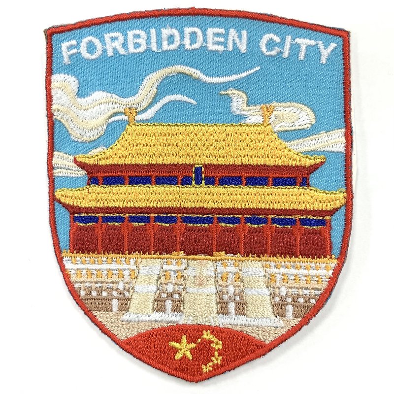 Forbidden City, Forbidden City, Beijing, China, tourist landmark - Badges & Pins - Thread Multicolor