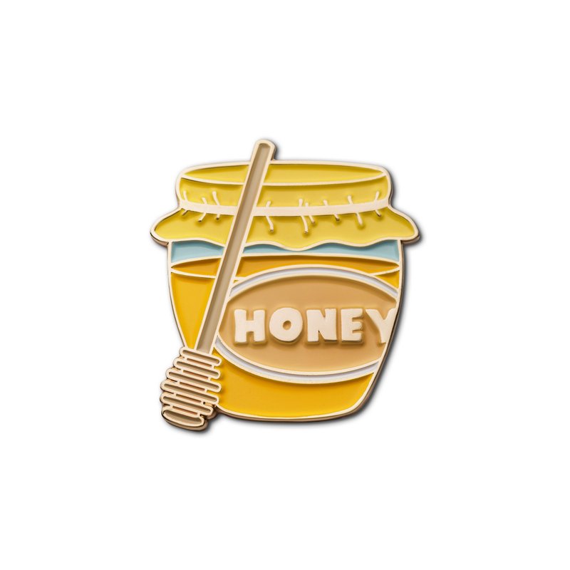 Enamel Pin Honey Jar - 徽章/別針 - 琺瑯 黃色
