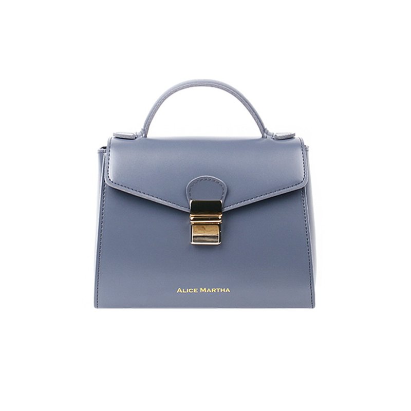 Alice Martha Briefcase-Smoky Blue - กระเป๋าแมสเซนเจอร์ - หนังเทียม สีน้ำเงิน