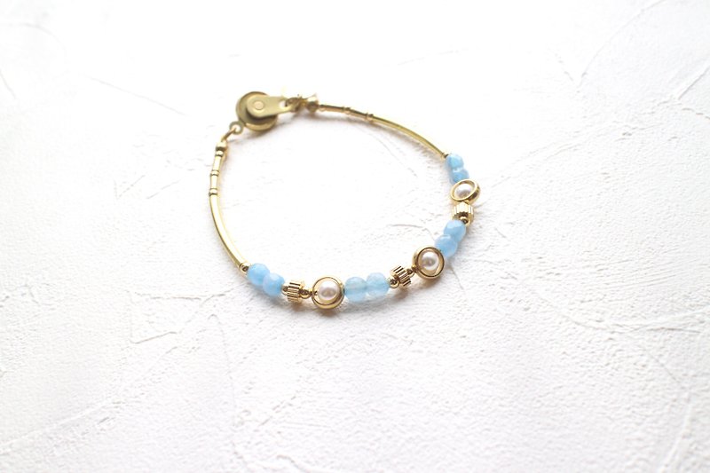 夢幻藍-珍珠 黃銅手環 - 手鍊/手鐲 - 銅/黃銅 多色