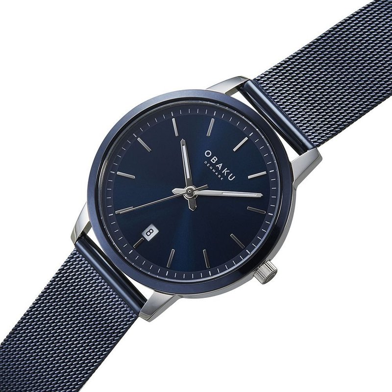 OBAKU 簡約美學淑女米蘭時尚腕錶-藍X藍帶(V270LDHLML) - 女錶 - 不鏽鋼 多色
