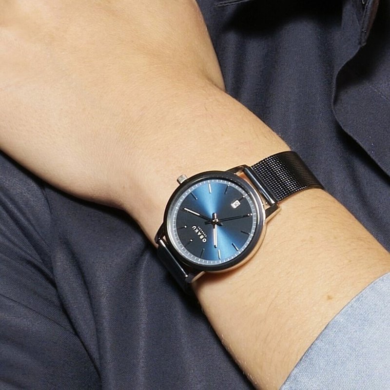 OBAKU 簡約美學淑女米蘭時尚腕錶-藍X藍帶(V270LDHLML) - 女錶 - 不鏽鋼 多色