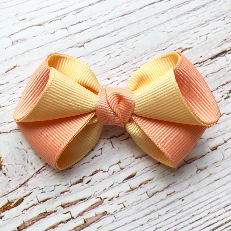 Pink and small fresh bangs hairpin / peach orange + lime yellow - Hair Accessories - Other Materials Orange
