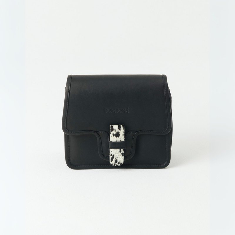 Mini Square Negro - กระเป๋าแมสเซนเจอร์ - หนังแท้ สีดำ