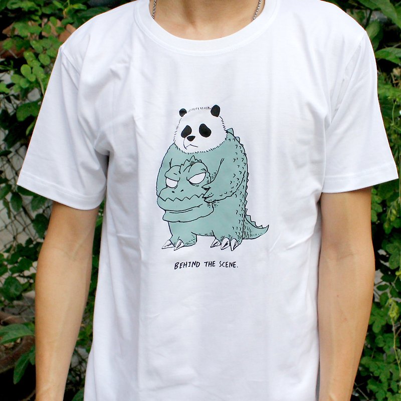 T-shirt Mascot Panda 1 - เสื้อยืดผู้ชาย - ผ้าฝ้าย/ผ้าลินิน ขาว