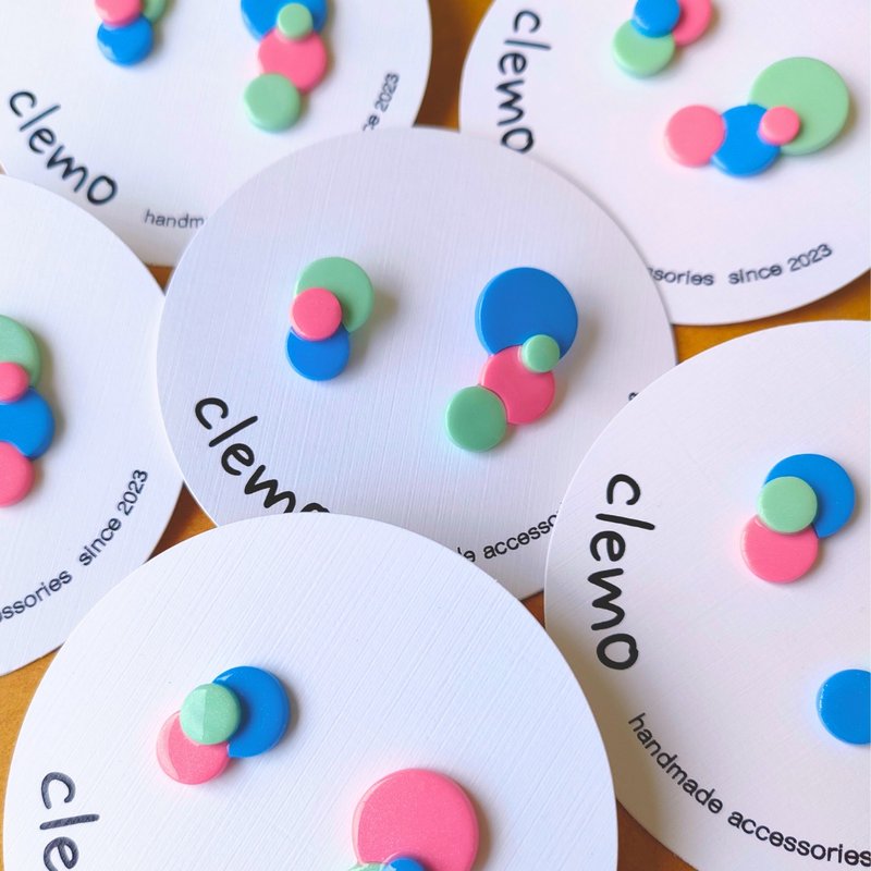 Hira maru – Pastel colors, Earrings - ต่างหู - วัสดุอื่นๆ หลากหลายสี