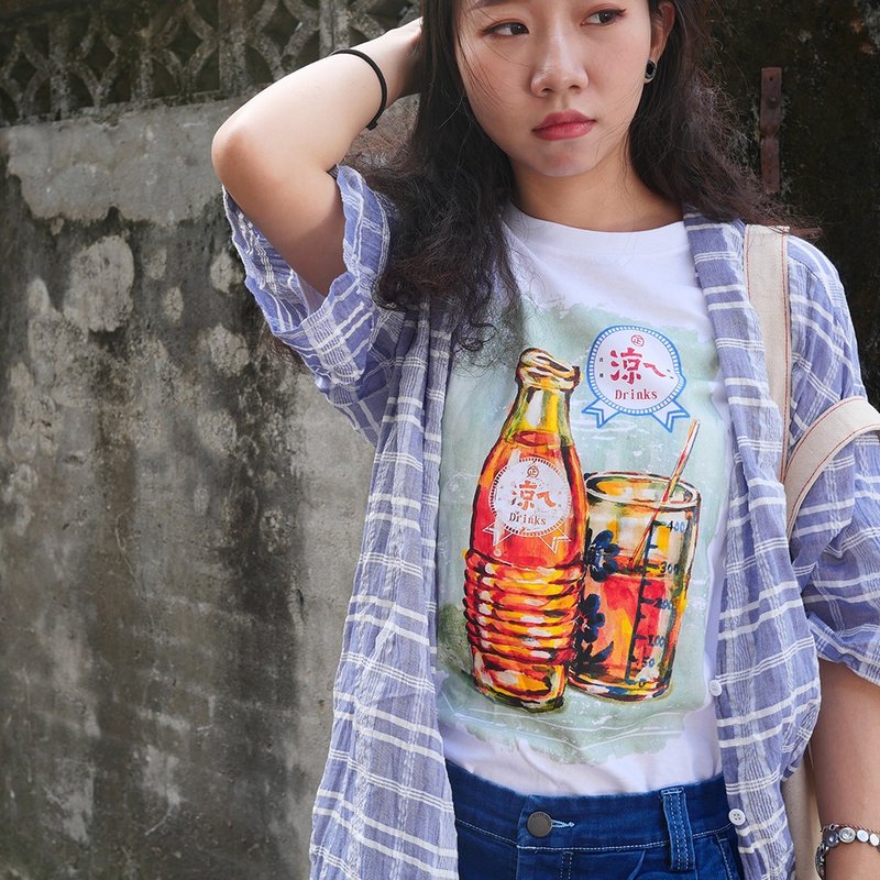 Retro T-shirt-cool drinks (soda) - เสื้อยืดผู้ชาย - ผ้าฝ้าย/ผ้าลินิน 