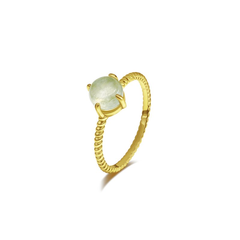 Natural Jadeite Round Twisted Thin Circle Ring - General Rings - Jade Gold