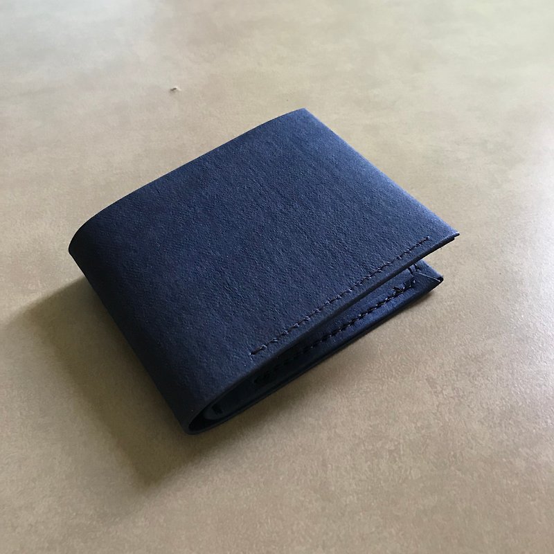 - Washed minimalist paper clip / dark blue - กระเป๋าสตางค์ - กระดาษ 