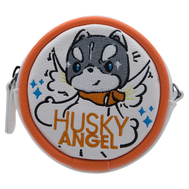 哈士奇零錢包 圓型零錢包 Husky X3 設計 生日禮物 - 零錢包/小錢包 - 人造皮革 白色
