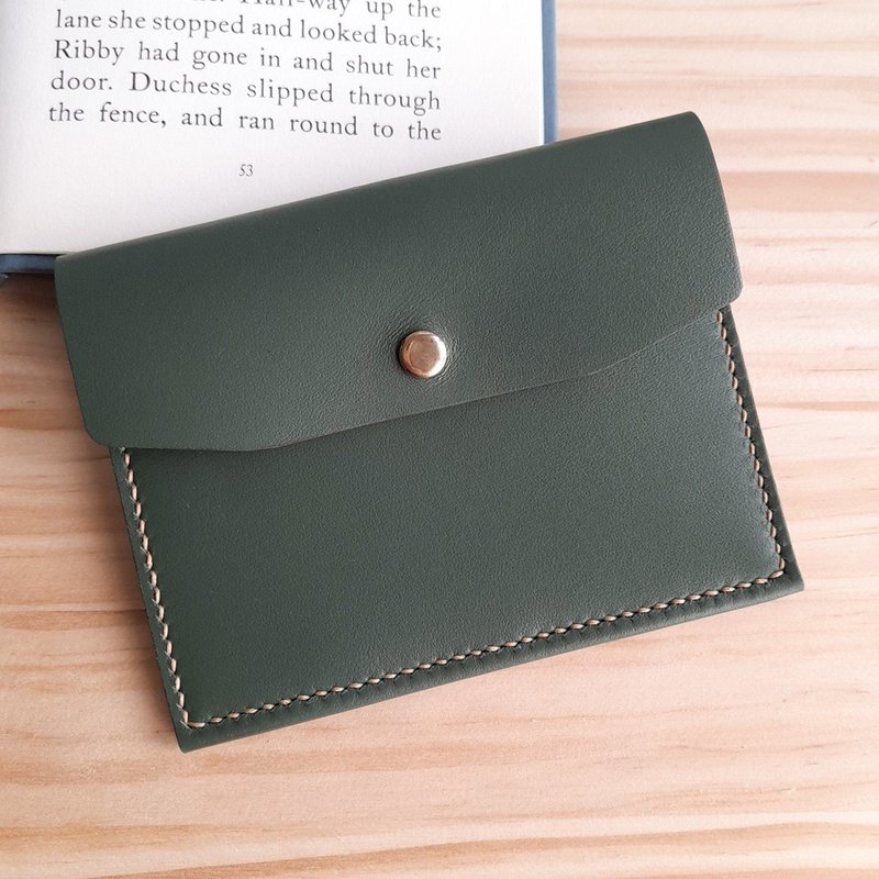 【新年福袋】橄欖綠零錢包+棕色腕繩 / 優質單品2件組合優惠 - 卡片套/卡片盒 - 真皮 