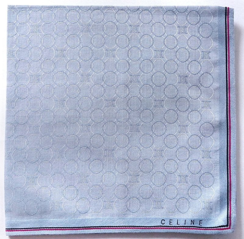 Celine Vintage Handkerchief Logo Monogram 19.5 x 19 inches - ผ้าเช็ดหน้า - ผ้าฝ้าย/ผ้าลินิน สีน้ำเงิน