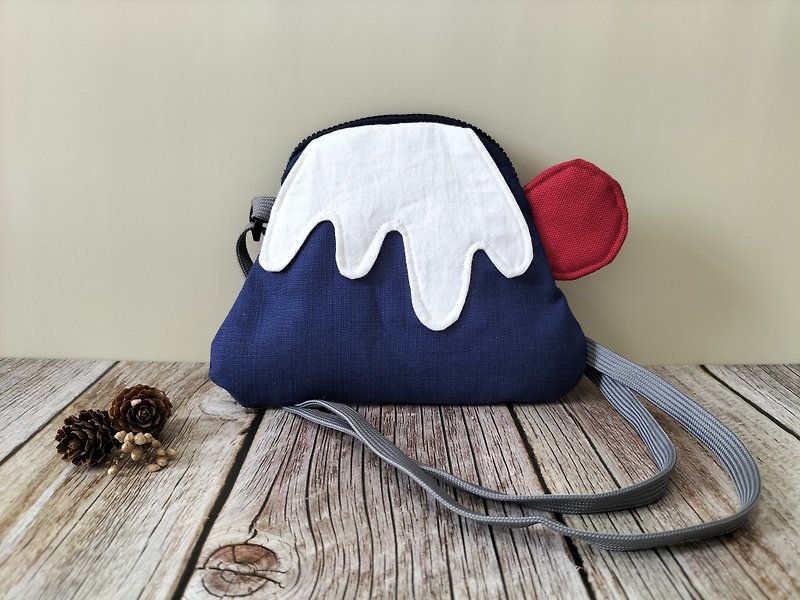 Exclusive-Nihe Mt. Fuji Small Backpack - Messenger Bags & Sling Bags - Cotton & Hemp Blue