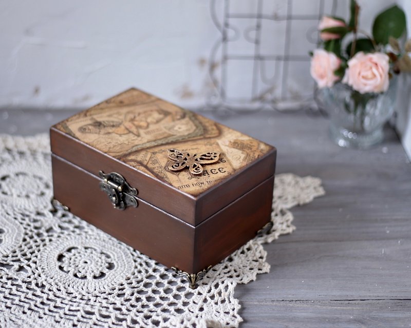 Classical vintage oil wooden box 15 grid 15ml dip pen ink box jewelry box - Fragrances - Wood 
