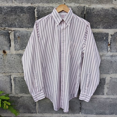 goodviewvintageshop Vintage Brooks Brothers Striped Light Pink Button Down Cotton Shirt