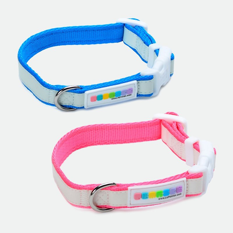 PETRICK luminous dog buckle collar S/M/L 2 colors - Collars & Leashes - Nylon Blue