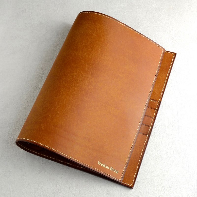 Leather loose-leaf A5 leather notebook customization Italian vegetable tanned leather can be purchased with lettering customization - Notebooks & Journals - Genuine Leather Multicolor