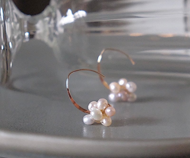 14kgf freshwater pearl earrings - Earrings & Clip-ons - Pearl Multicolor