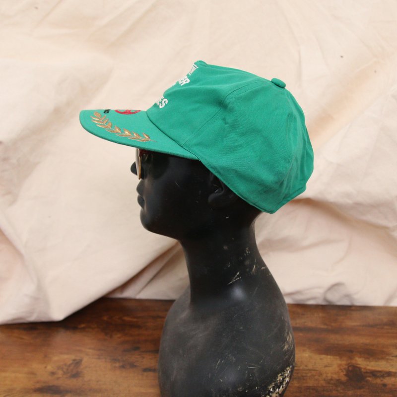 Back to Green::戶外漁夫帽 湖水綠 刺繡標籤 d-30//vintage hat - 帽子 - 棉．麻 