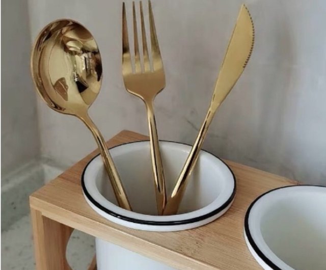 カスタマイズされた食器 4 個セット 北欧食器 彫刻レタリング食器 ギフトボックス 新年の贈り物 - ショップ ギフト作りワークショップ カトラリー  - Pinkoi