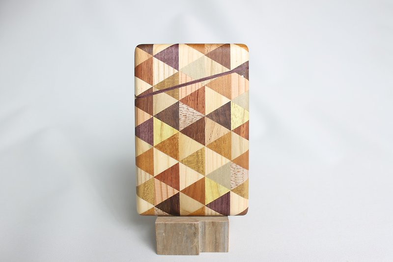 Parquet business card holder triangle check - Card Holders & Cases - Wood Brown
