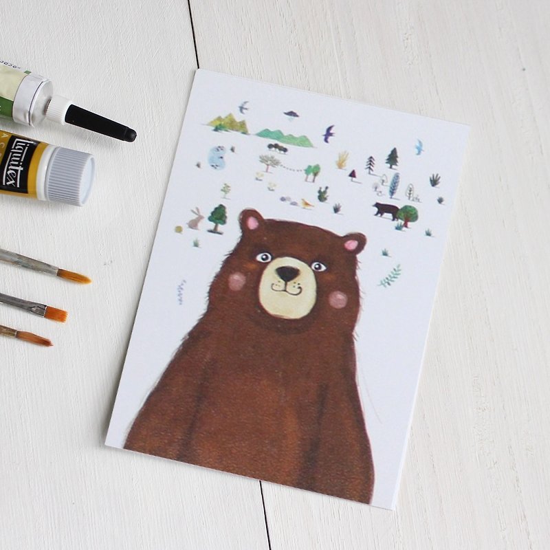 Brown Bear's story Postcard I Lena & Animal Friends - Cards & Postcards - Paper Brown
