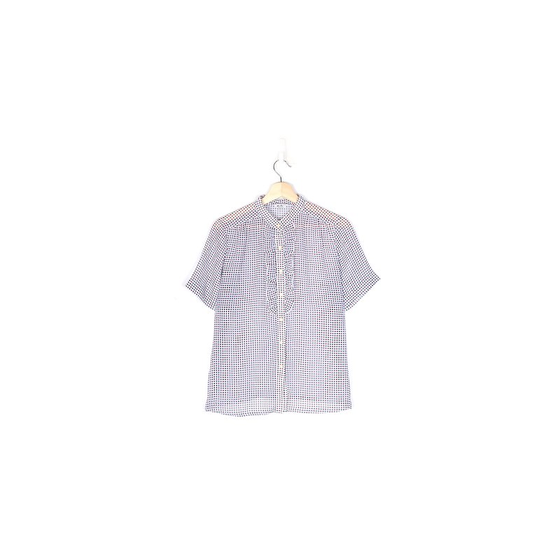 [Vintage] egg plant life simple short-sleeved shirt printing vintage - Women's Shirts - Polyester Multicolor