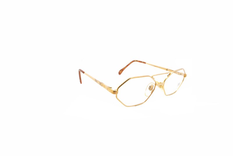 Enrico Coveri Mod. 312 210 90s Vintage Eyeglasses - Glasses & Frames - Plastic Gold