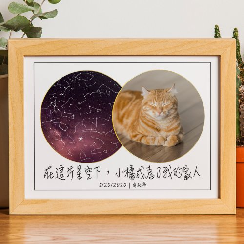 我們的星空 【訂製化】寵物週歲生日根據日期地點紀錄與牠相遇的真實星空圖檔