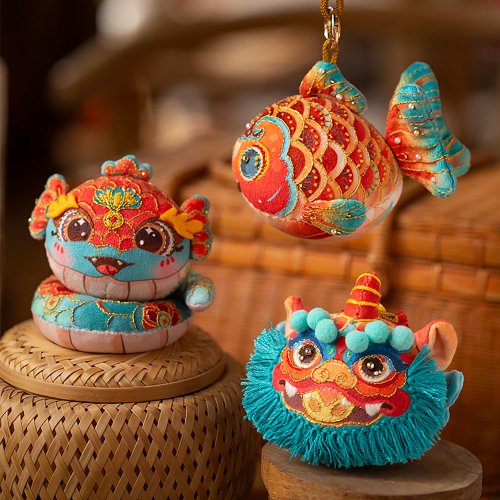 相縫手工設計館 平安符刺繡手工diy套件貔貅擺件錦鯉蛇掛件創意禮物