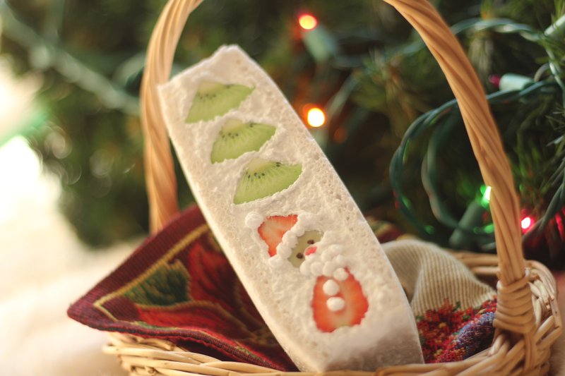 袋裝　聖誕水果三明治　長 - 化妝包/收納袋 - 樹脂 白色