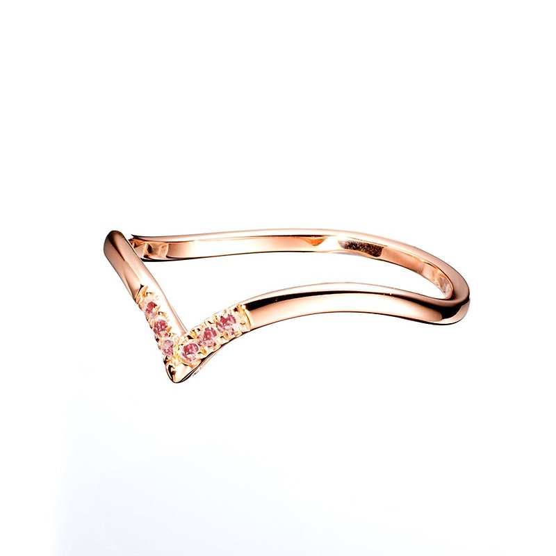 Princess Crown Ring, 14k Rose Gold Princess Ring, Pink Diamond Engagement Ring - Couples' Rings - Gemstone Pink