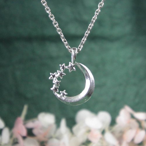 sixsensejewelry 星星月亮系列--夜空銀項鍊
