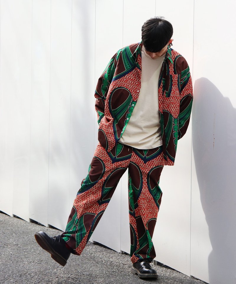 AFRICA EASY TUCK PANTS(ALALA) - 中性長褲/短褲 - 聚酯纖維 橘色
