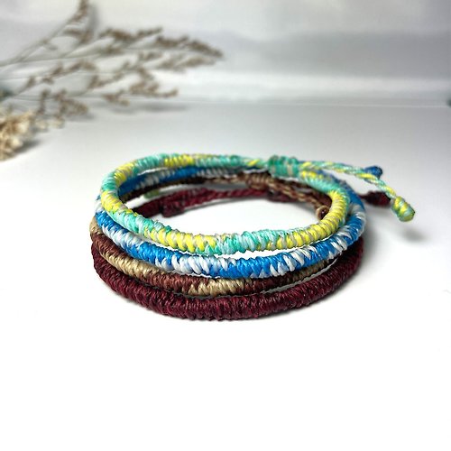 [Customized] Thick protective gold steel knotted hand-woven Wax thread  bracelet available in multiple colors