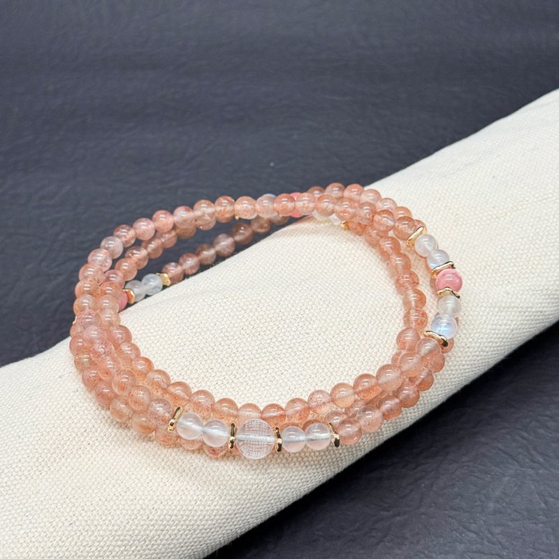 Zen | 108念珠 108 Beads 太陽石 月亮石 紅紋石 心經(白水晶) - 手鍊/手環 - 水晶 