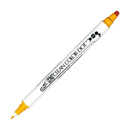 吳竹 臺灣總代理 【Kuretake 日本吳竹】ZIG Clean Color Dot 點點筆 太陽黃