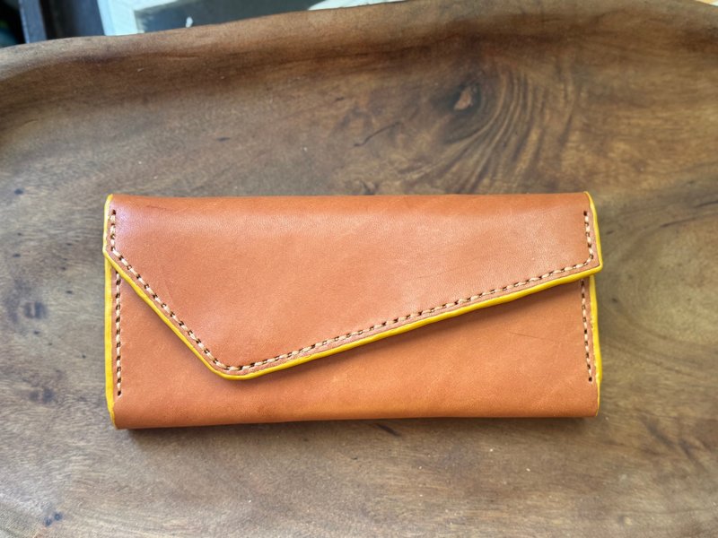 復古運動風 純牛皮長皮夾 - 錢包/皮夾/長短夾 - 真皮 金色