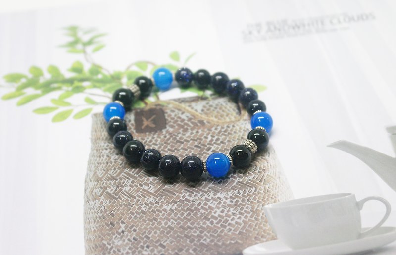 Natural Stone X Alloy Bracelet_Hot Wheels-Limited*1- #中性#Valentine's Day Gift - สร้อยข้อมือ - เครื่องเพชรพลอย สีน้ำเงิน