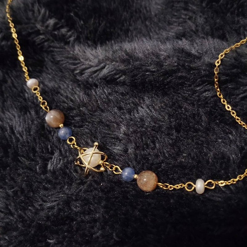 [Love and Deep Space-Shen Xinghui] Impression Necklace Clavicle Chain - Collar Necklaces - Pearl Gold